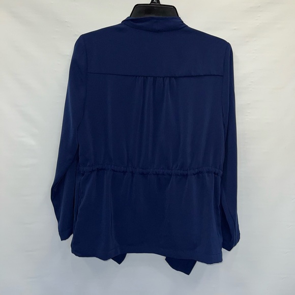 New Direction Top PM Blue Long Sleeve Open Front Cover Up 100% Polyester - Picture 2 of 15